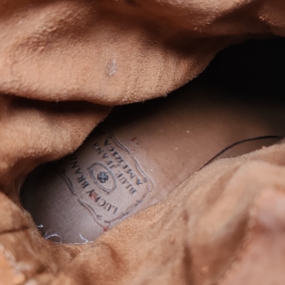 Lucky Brand Western Aztec Tribal Slouchy Tapestry Brown Ankle Pull-On Boots - Picture 9 of 10